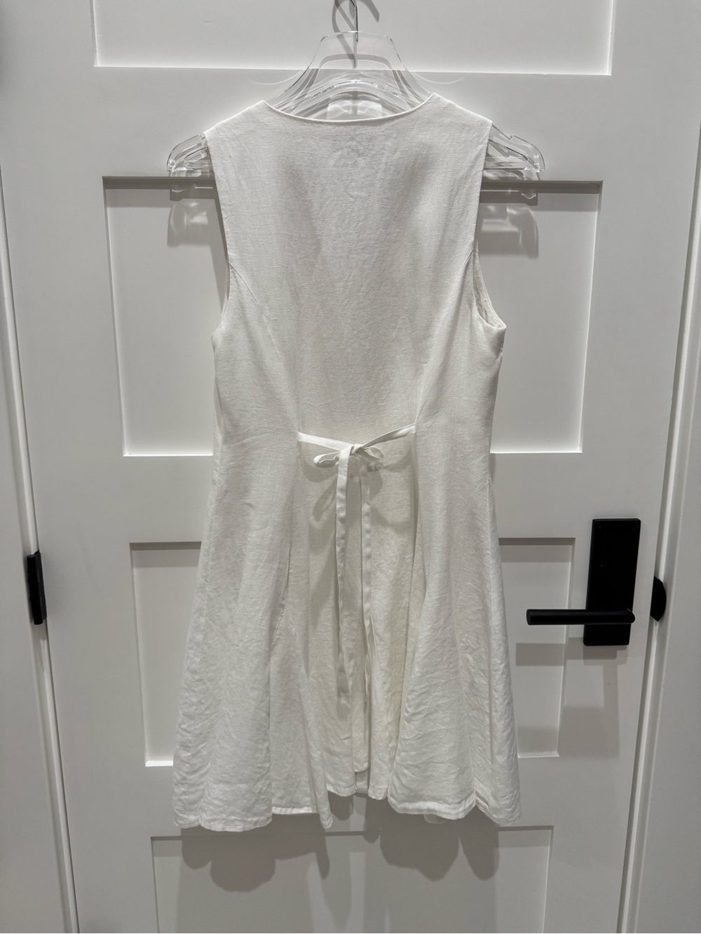 J. Crew White Sleeveless V-Neck Button-Front Dress - Picture 8 of 10